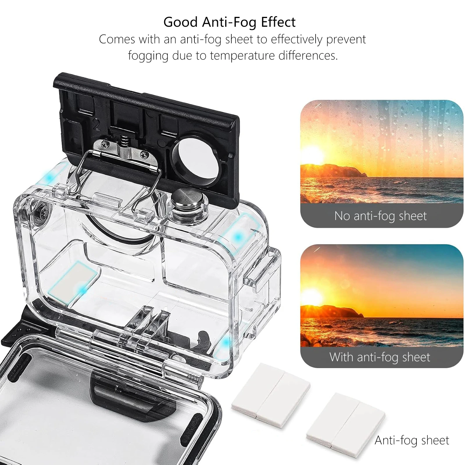 Probty 60M/196FT funda impermeable para DJI Osmo Action 5 Pro/4/3 cubierta de carcasa de buceo subacuático cámara protectora de buceo antiniebla - imagen 5