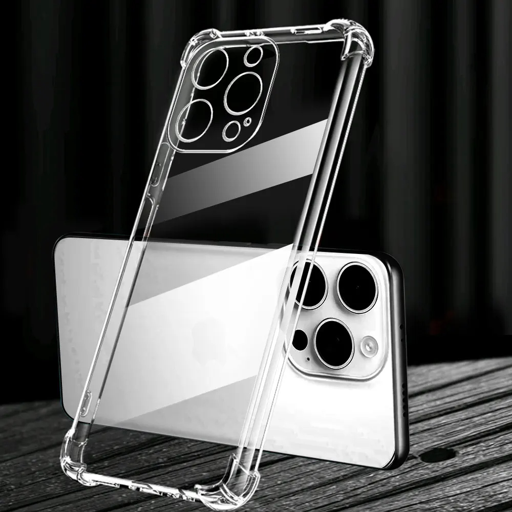 Funda de teléfono a prueba de golpes para iPhone 16 15 14 13 12 11 Pro Max 7 8 Plus SE 2020 SE2 2022, funda de silicona suave transparente - imagen 4