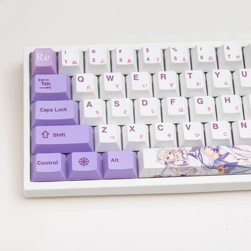 Re: Life Anime, teclas PBT altamente sublimadas de fábrica originales temáticas, compatibles con teclados mecánicos