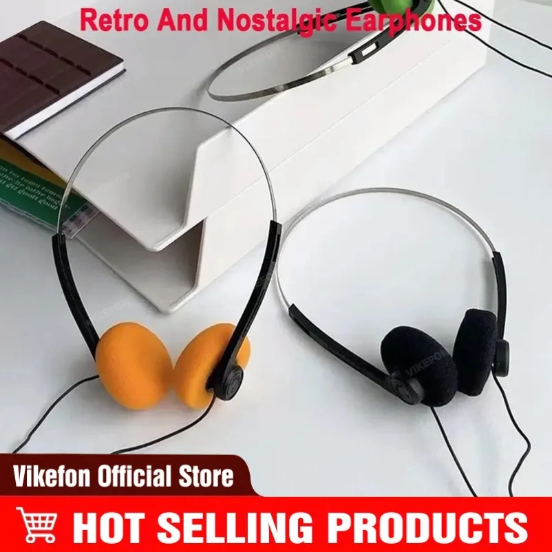 Auriculares retro nostálgicos de 3,5 mm, auriculares MP3, accesorios de fotografía de CD deportivos clásicos Walkman personalizados, auriculares con cable