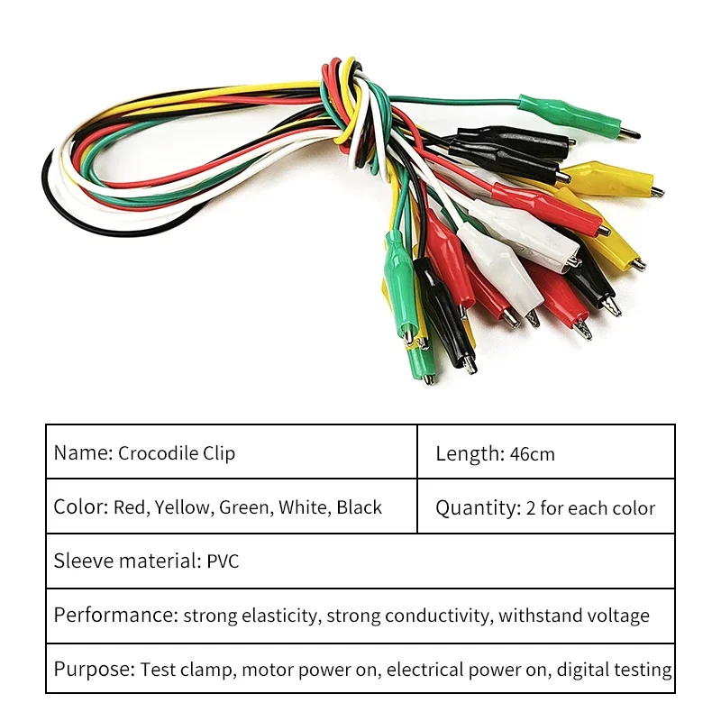 Pinzas de cocodrilo de piezas para cables de prueba eléctrica, Clip de cucaracha, cable de puente y abrazaderas de batería de coche, pinza de cocodrilo de doble punta, 10 Uds. - imagen 4
