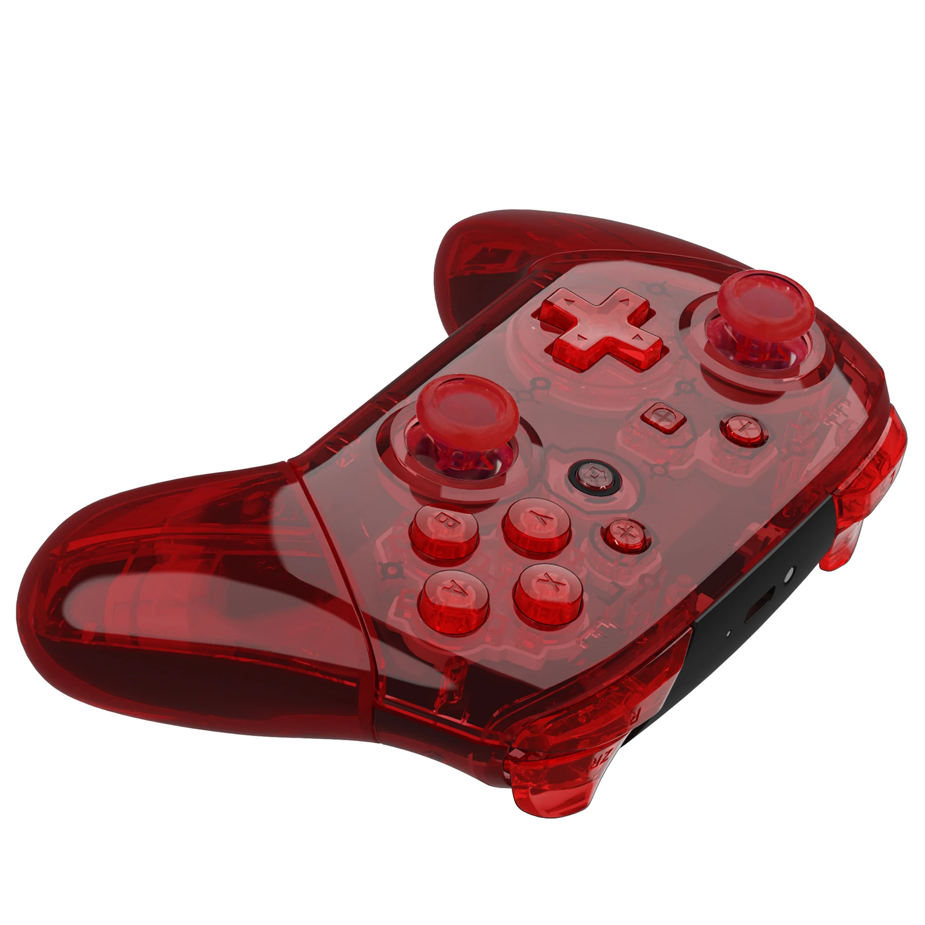 eXtremeRate Carcasa de repuesto DIY para controlador Nintendo Switch Pro - Rojo transparente - imagen 4