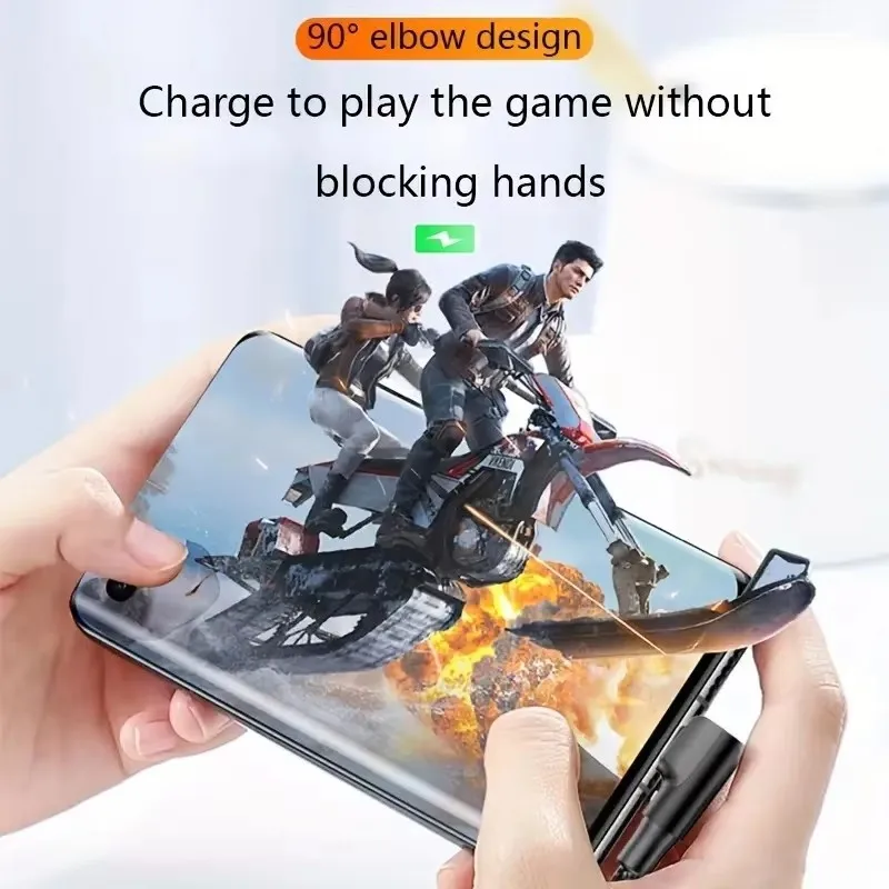 Cable de USB-C de carga rápida de 90 grados tipo C a tipo C 60W para iPhone 15 16 Pro Max Samsung S25 Huawei Xiaomi Redmi POCO OnePlus - imagen 4