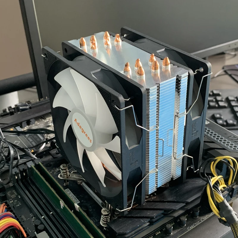 Enfriador de aire de CPU de 120MM, Ventilador ARGB de 4 pines, 6 tubos de calor, radiador de PC para Intel LGA 115X 1700 1200 2011 X99 X79 1366 AMD AM4 AM5 - imagen 4