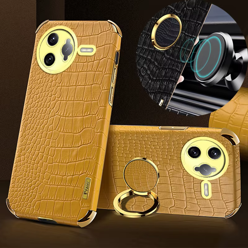 Para Poco F7 Ultra F5 F6 Pro F4 F3 GT a prueba de golpes patrón de cocodrilo fundas con soporte de cuero soporte magnético fundas de teléfono