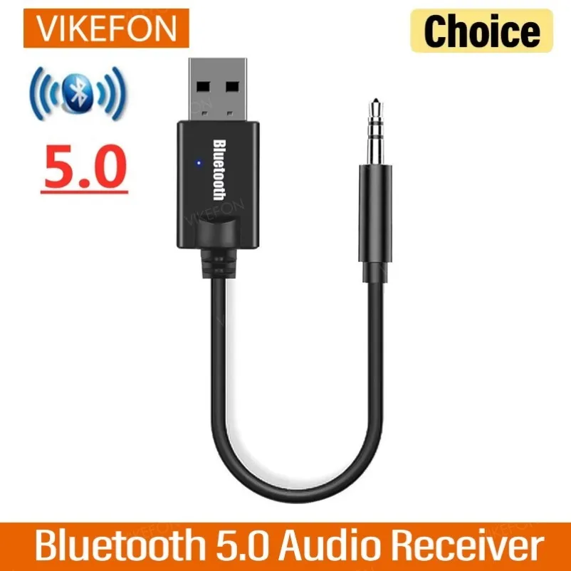 Adaptador de Audio inalámbrico Bluetooth 5,0, receptor, Kit para coche, 3,5 MM, 3,5 Jack, AUX, música estéreo automática, Dongle USB para amplificador de altavoz de coche