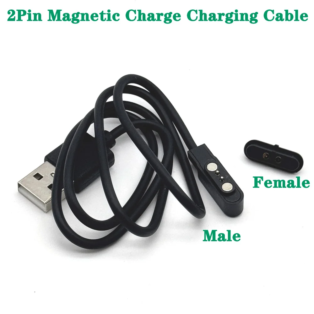 Cable de carga de carga magnética para reloj inteligente, 2 pines, distancia de 4,0mm, Cables de cargador de energía USB novedosos para hombre y mujer, soldadura PCB