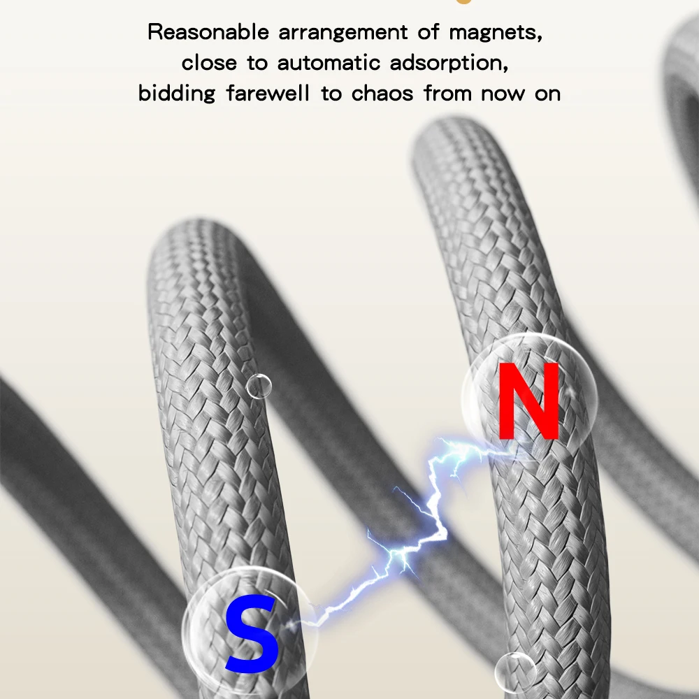 Cuatro en uno Cable de datos Nano de absorción magnética de 240W Cable de carga trenzado de carga rápida para Apple 16 15 14 para ordenador portátil Huawei - imagen 4