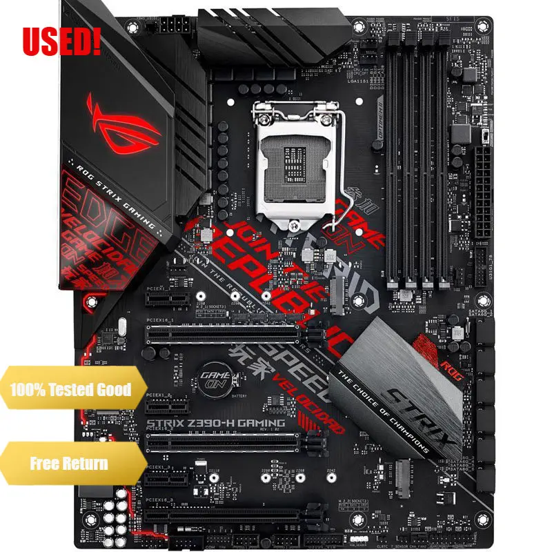 Placa base para juegos ASUS ROG Strix Z390-H LGA1151 (Intel 8a y 9a generación) ATX DDR4 DP HDMI M.2 USB 3.1 Gen2 Gigabit LAN