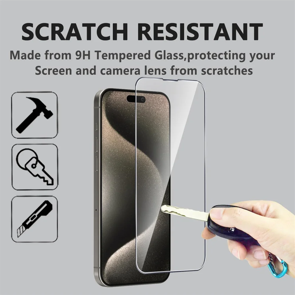 9H Protector de lente de cámara para iPhone 17 16 15 Pro Max Vidrio Templado Apple iPhone 15 14 13 Pro Protectores de pantalla iPhone15 Plus Cristal Temperado iPhone16 Película frontal iPhone 11 12 13 Mini Glass - imagen 5