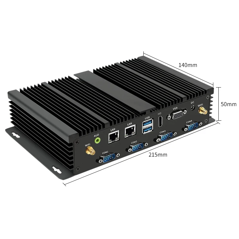 Mini PC Industrial resistente sin ventilador Core i7 5500U i5 4200U i3 5005U 2955U 16G DDR3 computadora 2 * LAN 6 * COM HDMI VGA WiFi Win11 Nuc - imagen 3