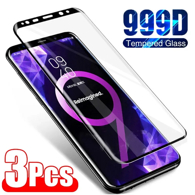3 uds vidrio templado para Samsung Note 9 10 20 Ultra Samsung S24 S23 S22 S21 S20 Ultra S10 S9 S8 Plus Protector de pantalla de cubierta completa
