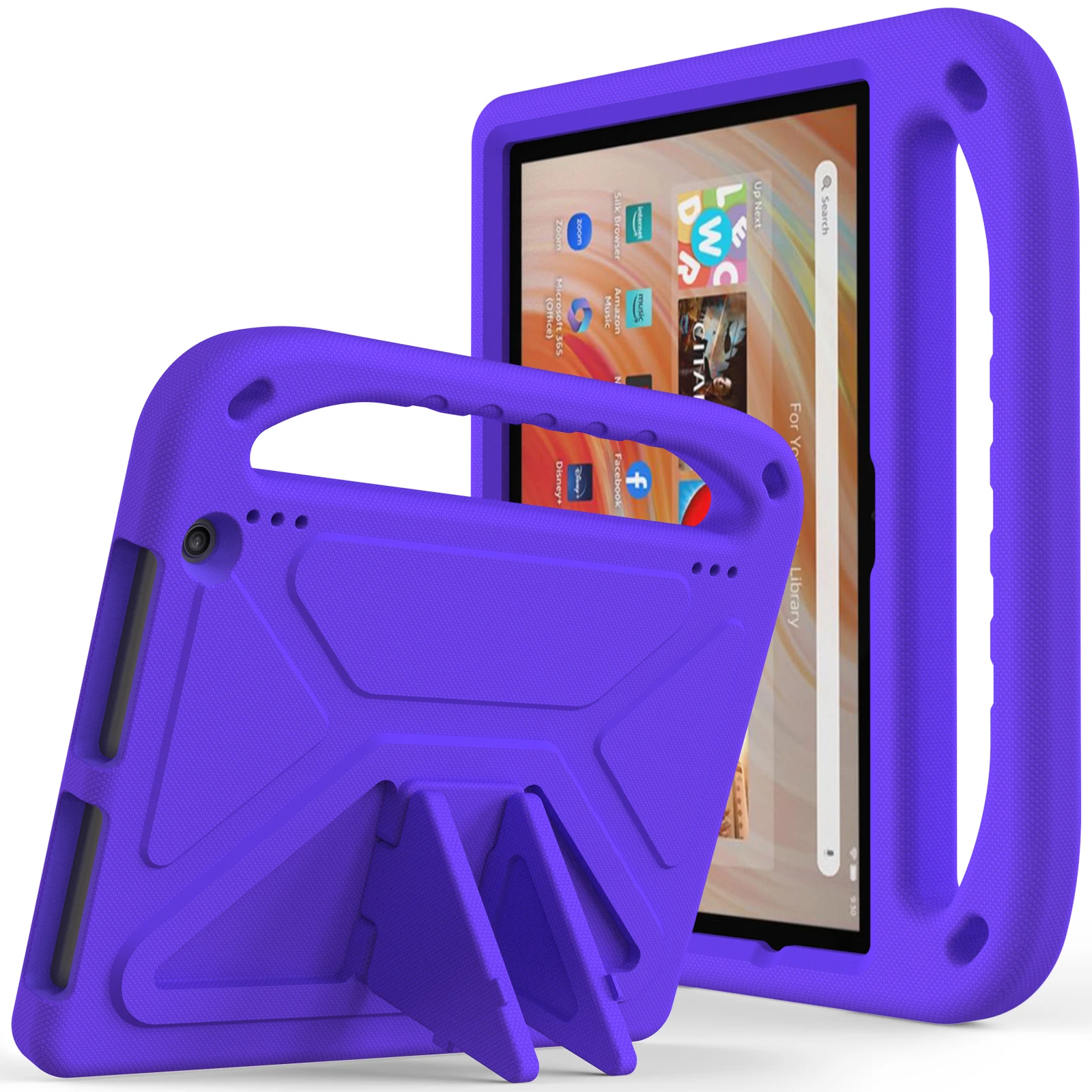 Funda EVA con soporte para Amazon Fire Max 11 HD 10 8 Plus 7 2024 2023 2022 2021 2020, Funda portátil de espuma con soporte de mano para niños