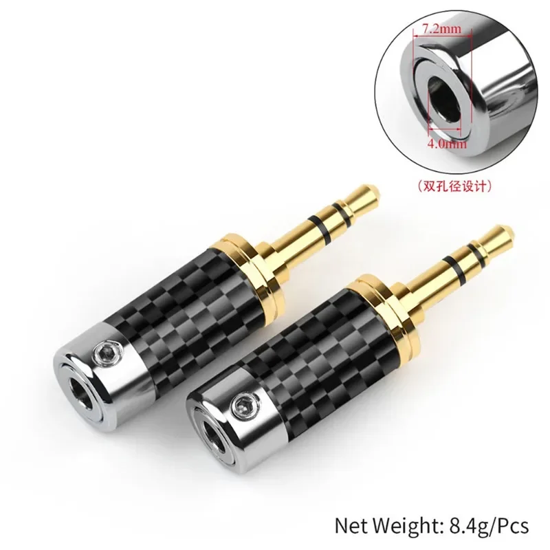 Conector Jack 3,5 de 3 polos, carcasa de fibra de carbono para soldar auriculares HiFi, Cable de auriculares, electrónica de consumo, 3,5mm - imagen 3