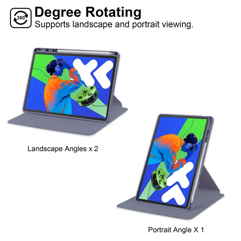 Funda giratoria para Lenovo Tab P12 12,7 2025 Pad Pro 12,7 2nd 2025 Pad 11 M11 K11 B11 cubierta acrílica transparente con ranura para bolígrafo - imagen 2