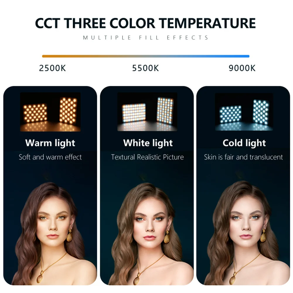 Nueva fotografía de teléfono transmisión en vivo luz de relleno ajustada 3 modos Clip-on luz de relleno LED para teléfono tableta Selfie videoconferencia - imagen 3