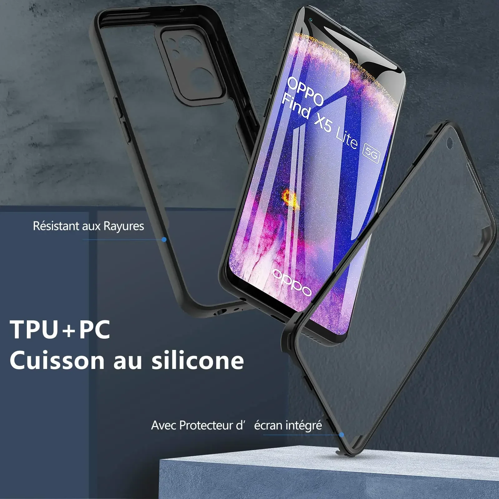 3 en 1 360 ° Funda de protección completa para OPPO RENO 12 Pro 12F 12FS 4G 5G A3 A3X A40 A40M A60 A96 A76 A36 4G 5G acrílico + TPU cubierta de teléfono - imagen 2