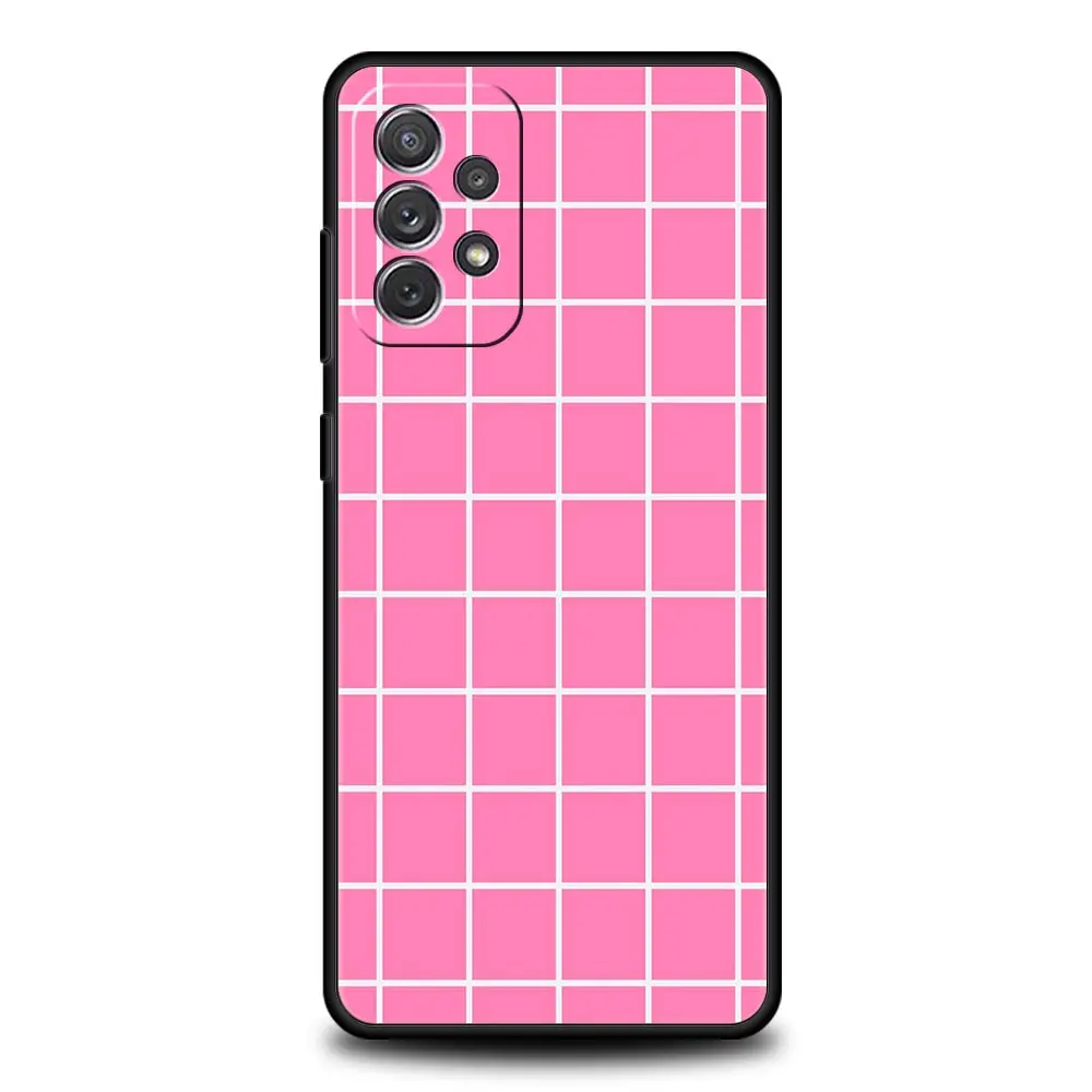 Funda de teléfono con rejilla rosa para Samsung A51 A71 A21S A17 A11 A15 A25 A31 A41 A23 A33 A53 A73 A07 A03S A05S A13 A35 A55 5G - imagen 4