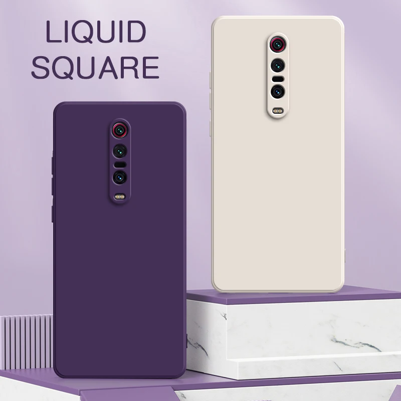Funda de silicona líquida cuadrada Original para Xiaomi Mi 9T Redmi K20 Pro lente de cámara protectora suave bonita funda trasera de teléfono Mi9T 9TPro - imagen 2
