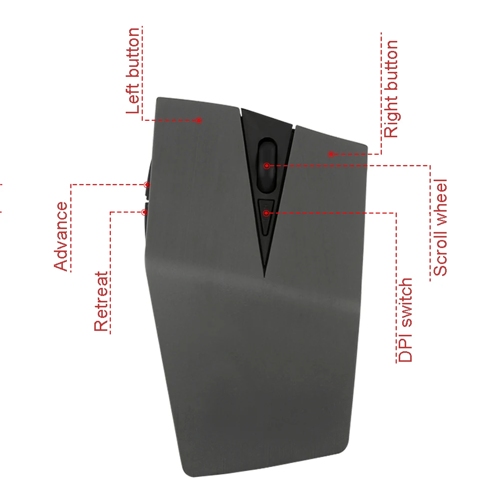 CHYI-ratón inalámbrico para Gamer, periférico óptico USB, 1600DPI, para ordenador portátil, PC, oficina, tableta, escritorio - imagen 4