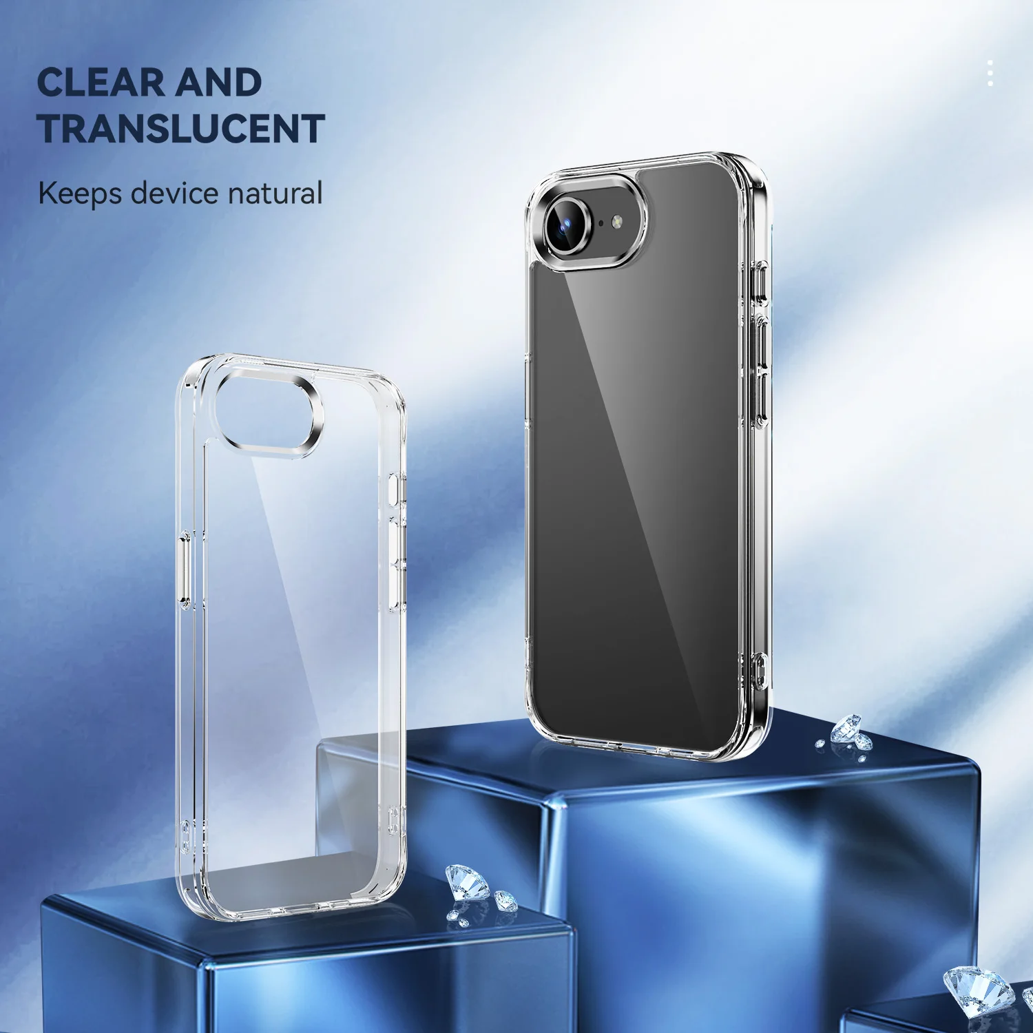 Funda híbrida transparente a prueba de golpes para iPhone 16 16E 15 14 13 12 11 8 7 Plus X XS XR Pro Max SE 4, funda trasera dura acrílica delgada - imagen 4
