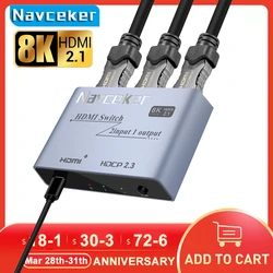 Switch HDMI 2.1 8K Entrada Dual Salida Única 48Gbps