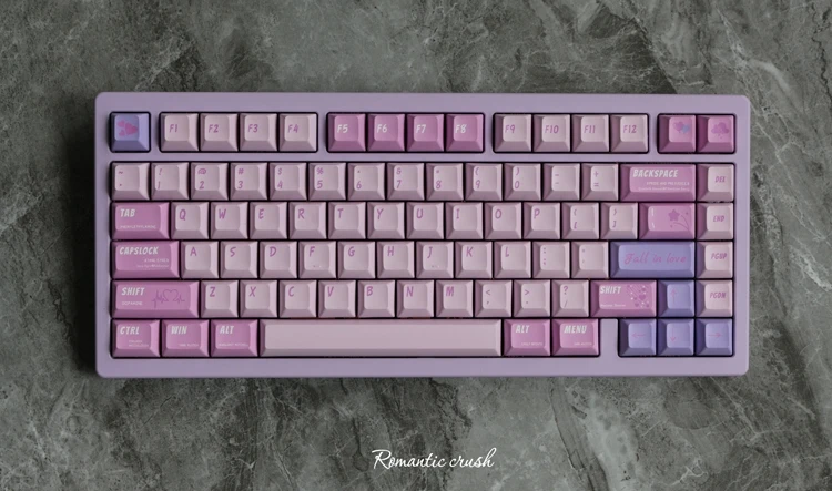 Teclas románticas con perfil KCA, 139 teclas, tinte Subb, para teclado mecánico Cherry MX 75% GH60 GK64 87 98 96 108 - imagen 5