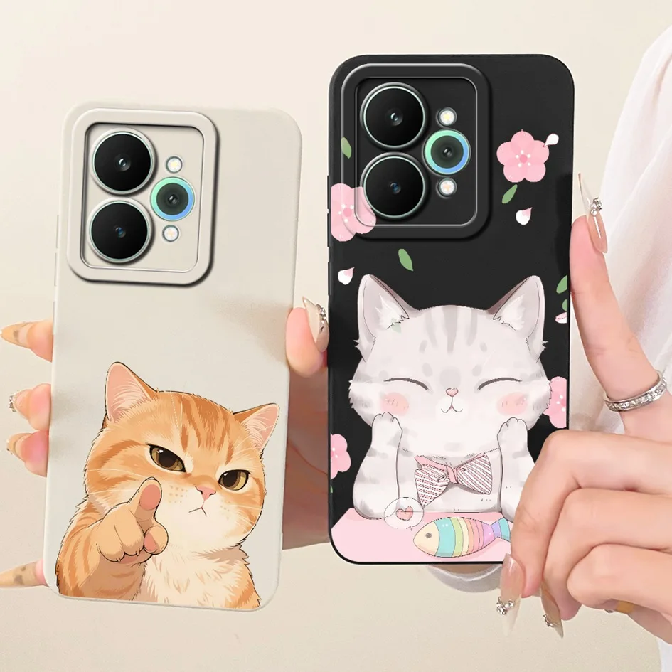 Funda para Realme 15 Pro 5G, nueva funda creativa con diseño de gato y conejo, protección para cámara de dibujos animados, parachoques suave para Realme 15 15T, carcasa Realme15T - imagen 3