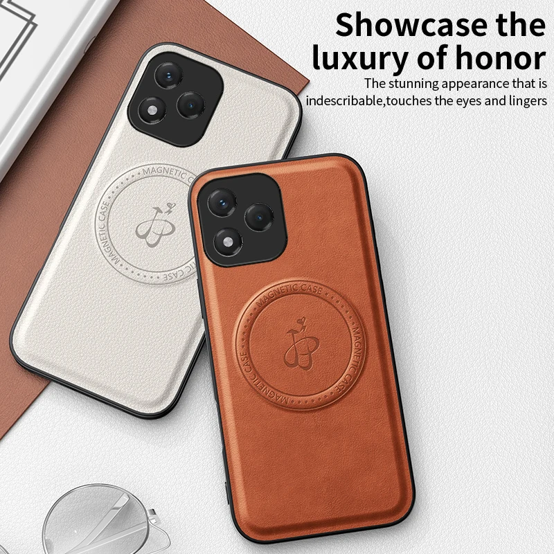 Funda magnética de carga inalámbrica de cuero PU para Honor 400 Lite 400 Pro 5G, funda protectora trasera dura - imagen 4