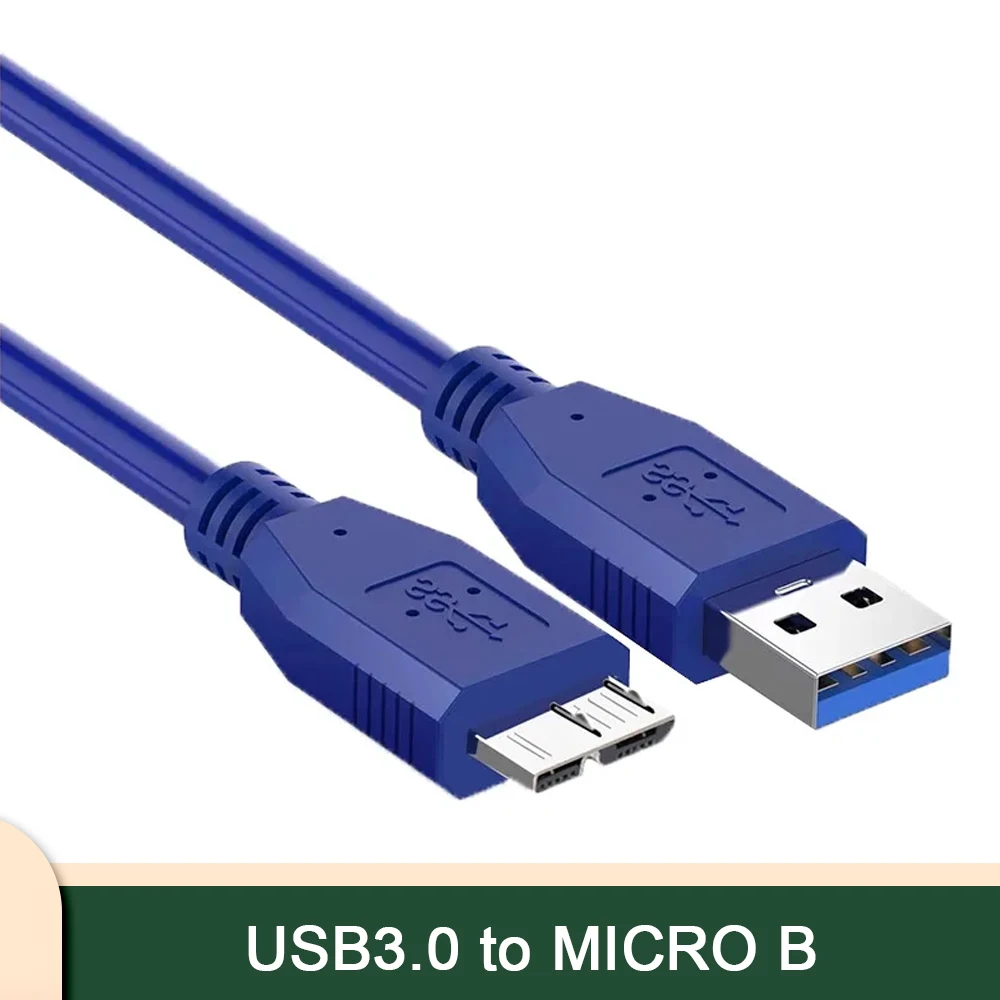 Cable USB3.0 B macho a Micro B de alta velocidad para conexión de alimentación de transferencia de datos de disco duro móvil Toshiba Digital occidental