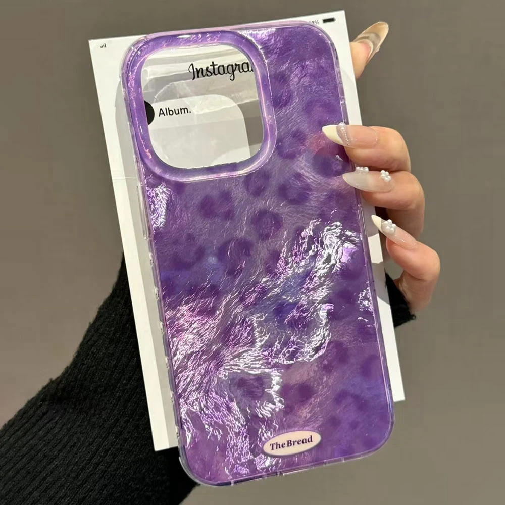 Funda de teléfono con diseño de leopardo morado de lujo para Xiaomi Redmi Note 14 13 12 11 11S 10 10S 8 9 Pro 15C 9C 13C 14C A3 A3X 9C A1 - imagen 4