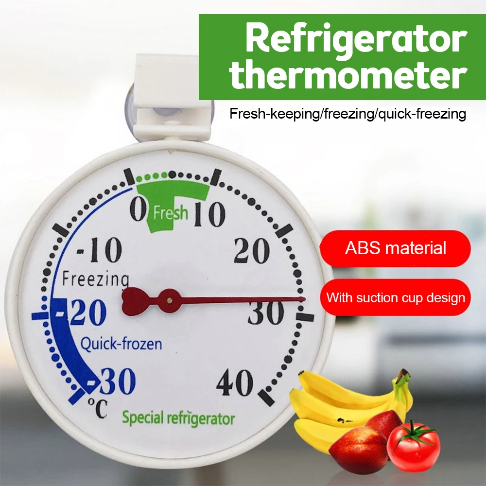 Termómetro para refrigerador y congelador, medidor de temperatura de refrigeración para refrigerador, herramientas accesorios de cocina para uso doméstico con ventosa