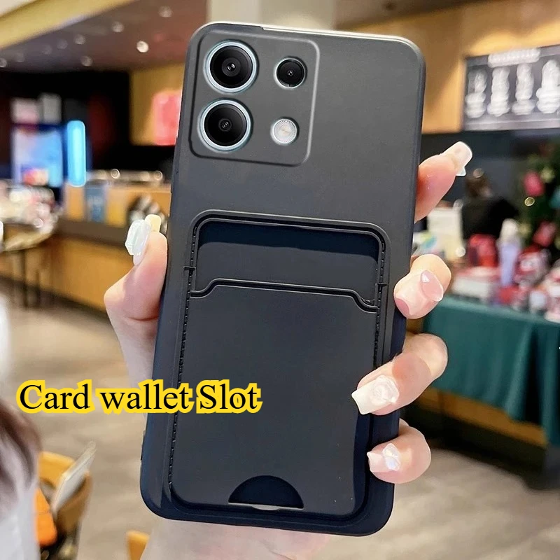 Para Moto G96 G86 Power G85 ranura para tarjeta soporte de billetera cubierta de silicona mate para Motorola G75 G56 G62 G55 G54 G35 G34 G24 G15 G14 G04 - imagen 2