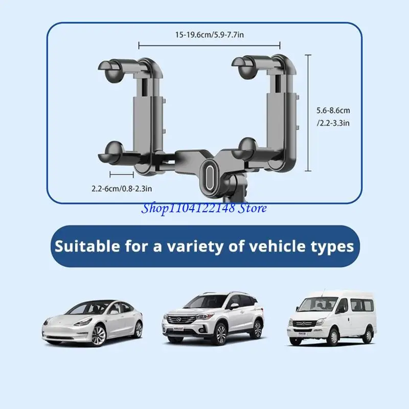P9FA 360 grados soporte soporte automóvil ajustable para cámaras deportivas retrovisor soporte espejo con estabilidad - imagen 2