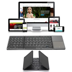Teclado Bluetooth plegable con panel táctil para móvil y tablet