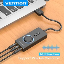 Vention Tarjeta de Sonido Externa USB a Audio 3,5mm para Auriculares