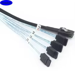 Cable de conexión MINI SAS SFF-8087 a SATA de alta velocidad de 4 puertos para servidor