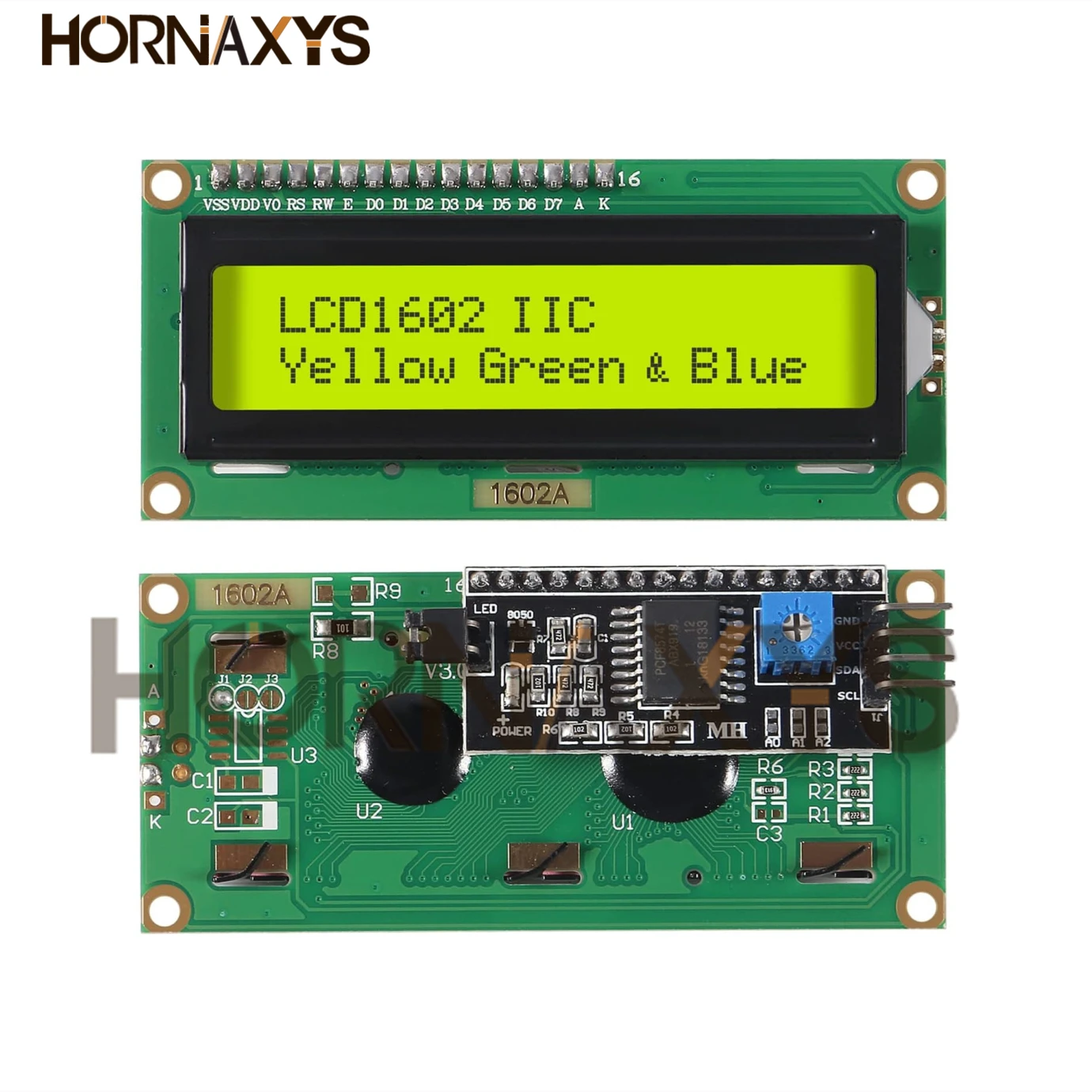 Módulo LCD1602 + I2C pantalla azul/amarilla verde pantalla LCD de 16x2 caracteres PCF8574T PCF8574 interfaz IIC I2C 5V para arduino - imagen 3