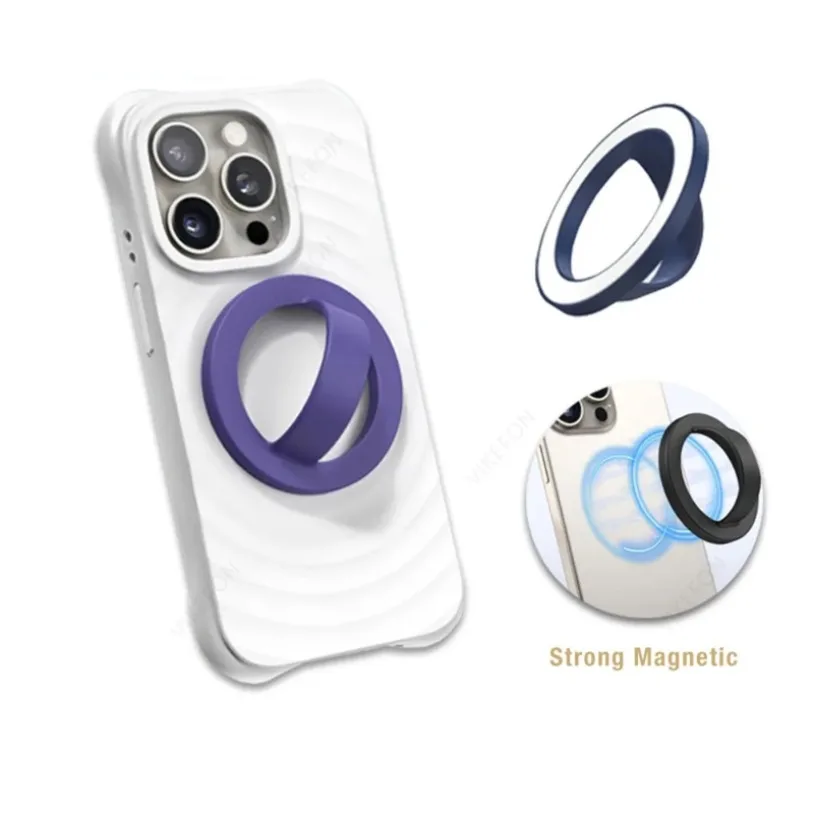 360 °   Roatation-soporte magnético de silicona para teléfono, soporte de anillo para teléfono Magsafe iPhone 16 15 14 13 12 para demasiadas fundas de teléfono
