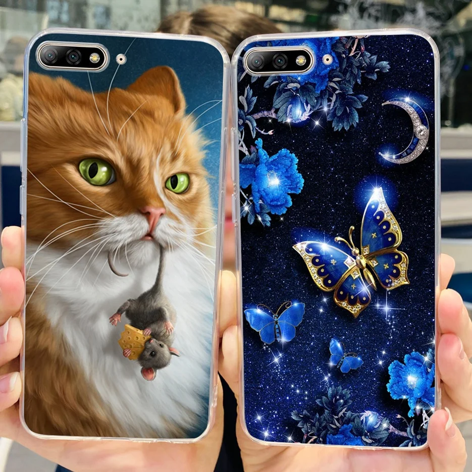 Funda de silicona blanda para teléfono Huawei Y7 Pro 2018, carcasa pintada de mariposa Y gato bonito de 5,99 pulgadas, parachoques para Y7 Prime 2018 Y 7 - imagen 5