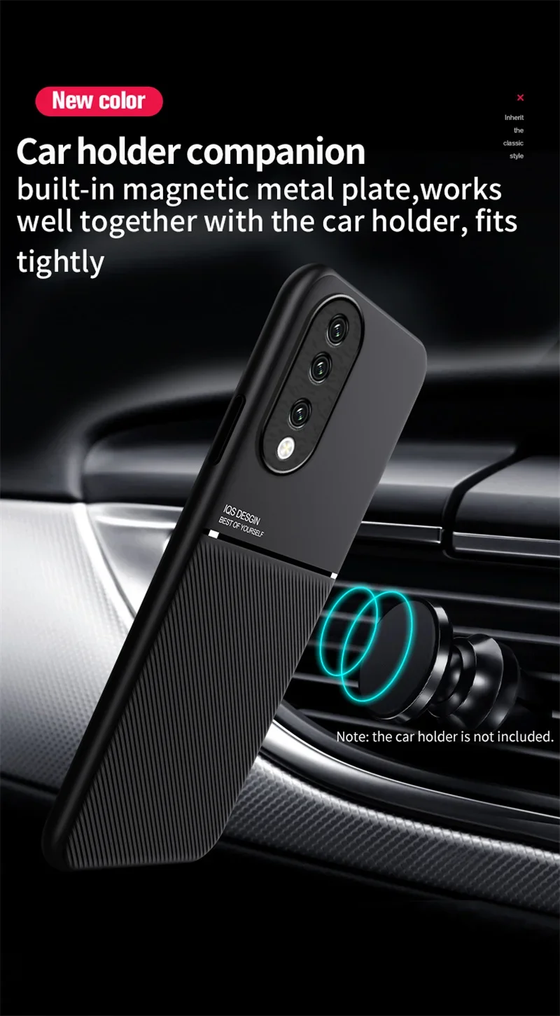 Para Honor 90 funda de lujo para coche placa magnética contraportada para Honor 90 Pro Honor90 Lite Light 90Pro 90Lite fundas de teléfono de cuero PU - imagen 3