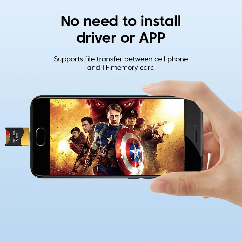 Lector de tarjetas OTG tipo C a TF, adaptador de lectura de tarjetas de memoria TF de 2TB, lector de tarjetas mínimo de aleación de aluminio tipo C Plug Play para iPad Macbook - imagen 3