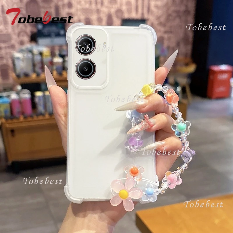 Funda de pulsera de flores a prueba de golpes con Airbag para Xiaomi Poco X7 X6 Redmi Turbo 4 3 Pro A5 A3 funda de silicona - imagen 3
