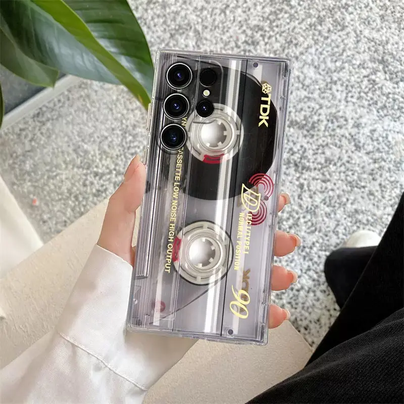 Funda de teléfono con placa de circuito para Samsung Galaxy S24 S23 Ultra, cubierta de cámara Vintage S22 S20 Plus S21 FE, fundas transparentes, cintas musicales - imagen 4