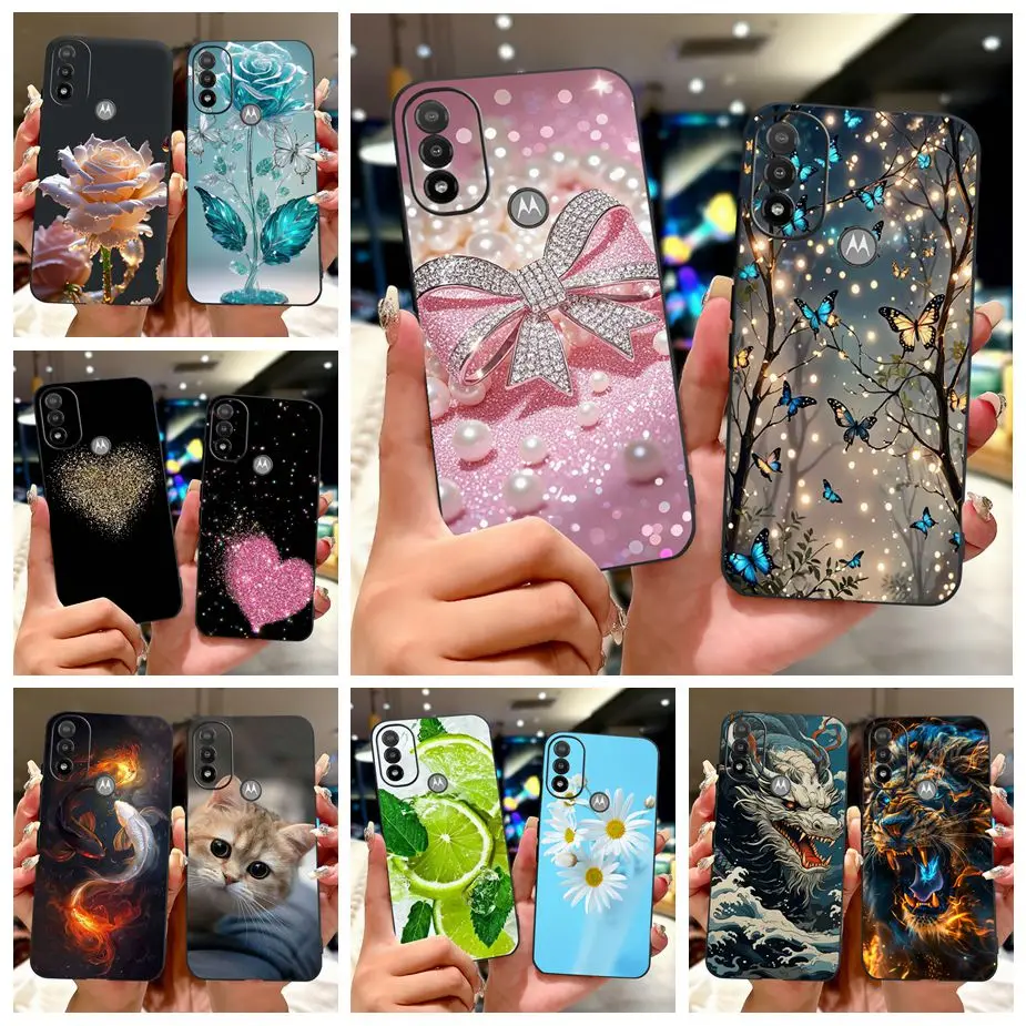 Para Motorola Moto E20 E30 E40 funda de lujo pintada funda de teléfono de silicona suave para Motorola E20 E 30 40 MotoE30 MotoE40 Fundas