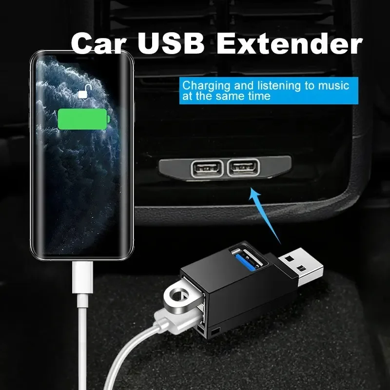 Extensor de adaptador HUB USB 3,0 2,0, divisor portátil en línea de 3 puertos, concentrador de alta velocidad, transferencia de datos de alta velocidad para PC y portátil - imagen 5