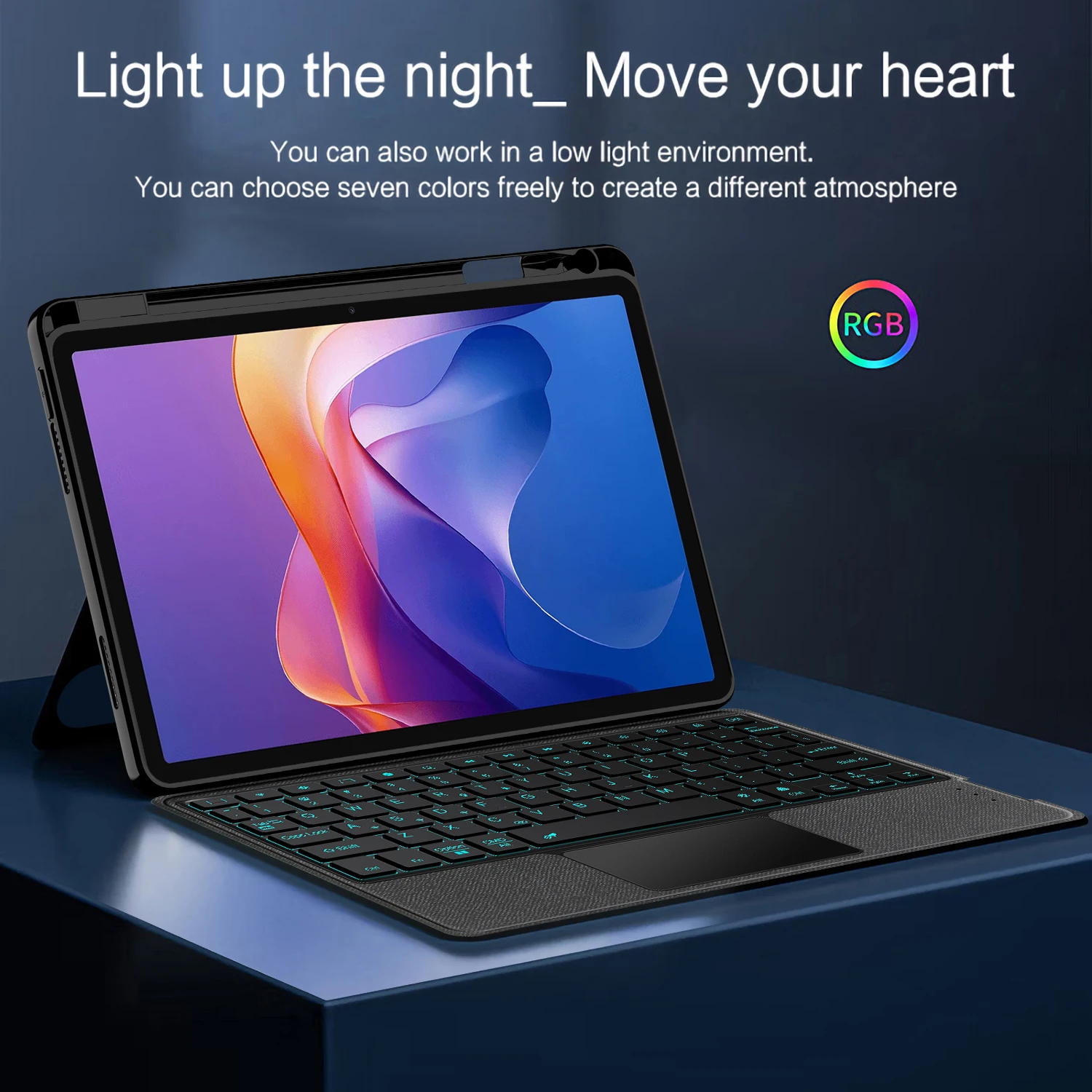 HUWEI Magic Keyboard For Xiaomi Redmi Pad 2 2025 Case Funda for Redmi Pad2 Pad 2 11 inch Tablet keyboard Cover with Pen Holder - imagen 5