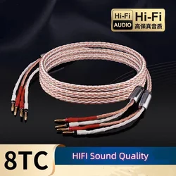 Cable de altavoz Banana a Y 8TC 7N OCC para amplificador
