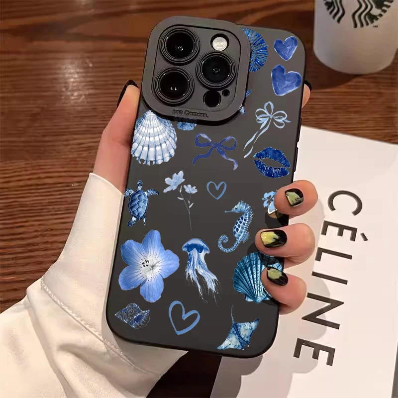 Funda de teléfono de silicona con diseño de estrella de mar para Xiaomi Poco F7 F6 F5 X3 X5 X6 X7 M6 Pro, funda de parachoques de TPU suave mate a prueba de golpes - imagen 2