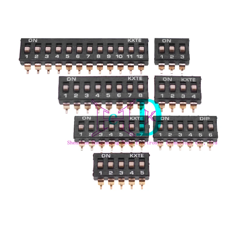 5 unids/lote interruptor Dip SMT SMD tipo deslizante, paso de 2,54mm 2 filas 4 pines 2 posiciones/8 pines 4 posiciones/16 pines 8 posiciones - imagen 5
